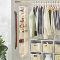 10-Shelf Hanging Shoe Storage Organizer, Tan Fabric, 52" H