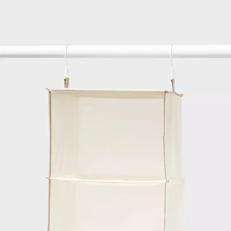 6-Shelf Hanging Closet Organizer, Fabric, Tan, 52" H