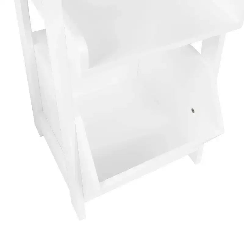 Étagère de présentation en échelle à 4 niveaux de 33 cm avec bac de rangement, blanc