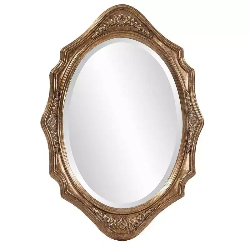 Howard Elliott 27"x19" Wood Oval Framed Wall Mirror Bronze