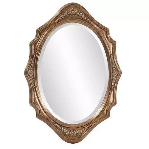 Howard Elliott 27"x19" Wood Oval Framed Wall Mirror Bronze