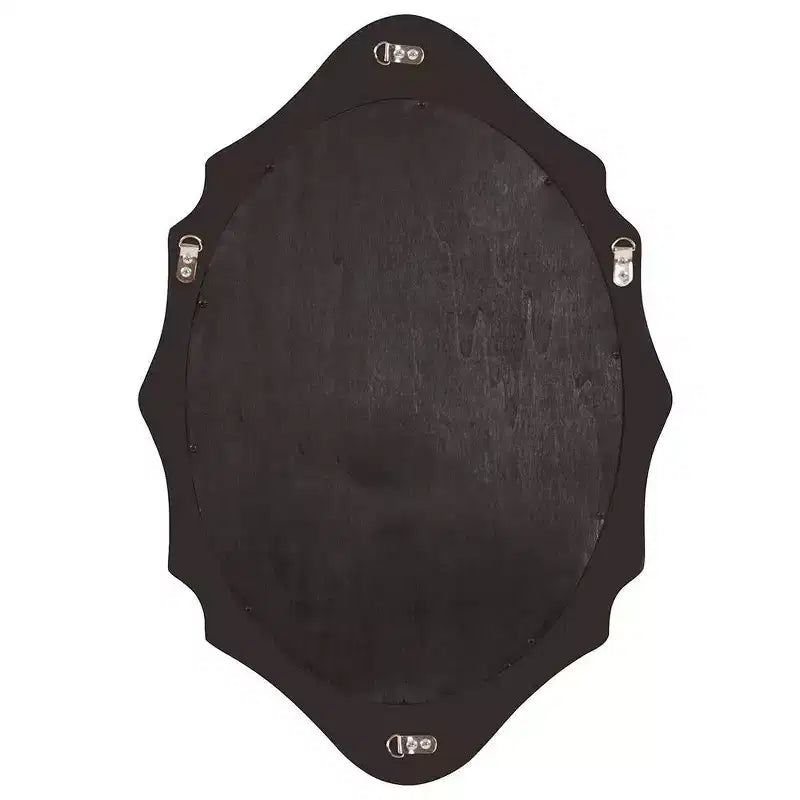 Miroir mural ovale encadré en bois 27x19, finition bronze