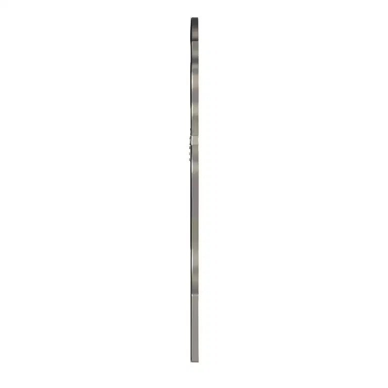 44x29 Art Deco Keyhole Framed Wall Mirror, Silver Leaf Finish