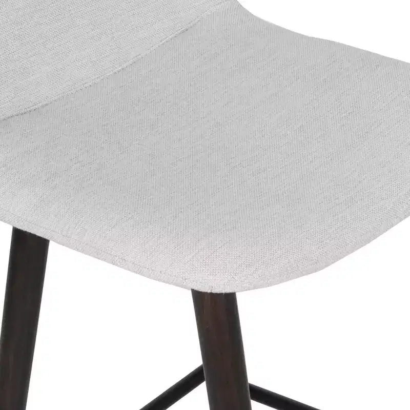 Tabouret de comptoir rembourré fait main, pieds en hévéa, hauteur fixe, beige