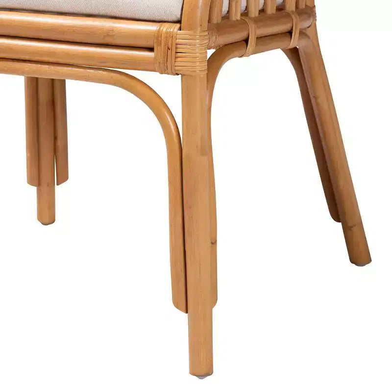 Fauteuil Bohème en Rotin Naturel avec Coussin Amovible, Miel Clair