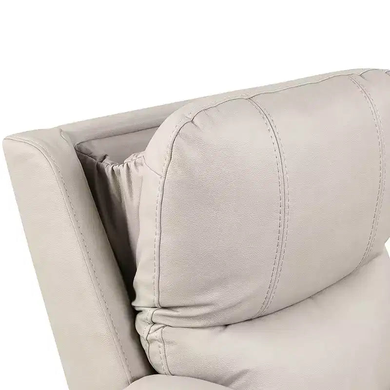 Fauteuil releveur inclinable électrique, similicuir, appui-tête breveté, 3 zones de chauffage et port USB, gris clair