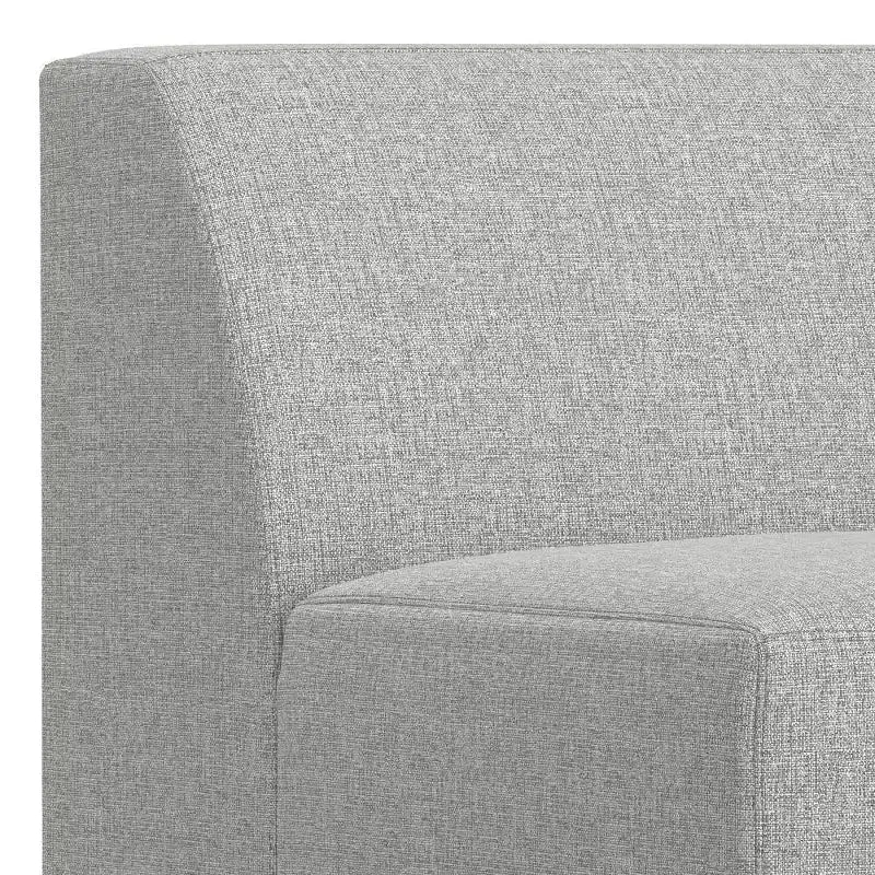 Module central de canapé modulaire sans accoudoirs, polyester recyclé, gris pâle, capacité de 136 kg