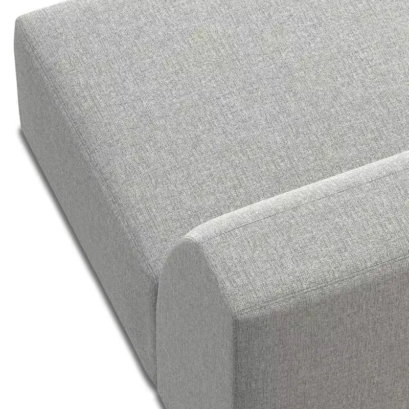 Module central de canapé modulaire sans accoudoirs, polyester recyclé, gris pâle, capacité de 136 kg