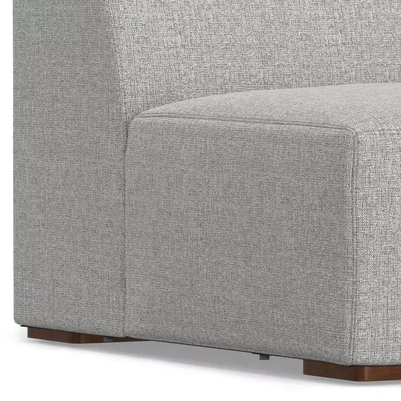 Module central de canapé modulaire sans accoudoirs, polyester recyclé, gris pâle, capacité de 136 kg