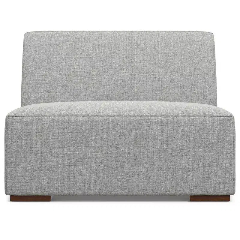 Module central de canapé modulaire sans accoudoirs, polyester recyclé, gris pâle, capacité de 136 kg