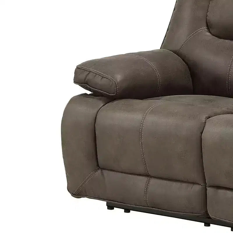 64" Power Motion Reclining Loveseat with 2 USB Ports, Tufted Gray Fabric, Seats 2