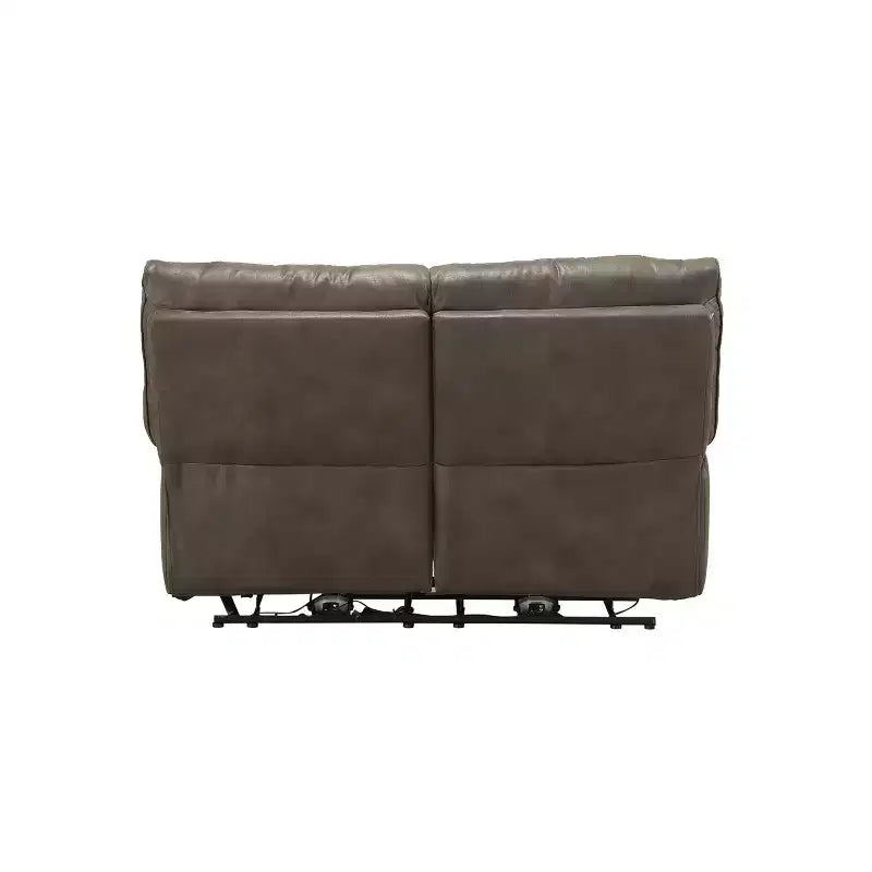 Causeuse inclinable motorisée de 64 po avec 2 ports USB, en tissu touffeté gris, 2 places