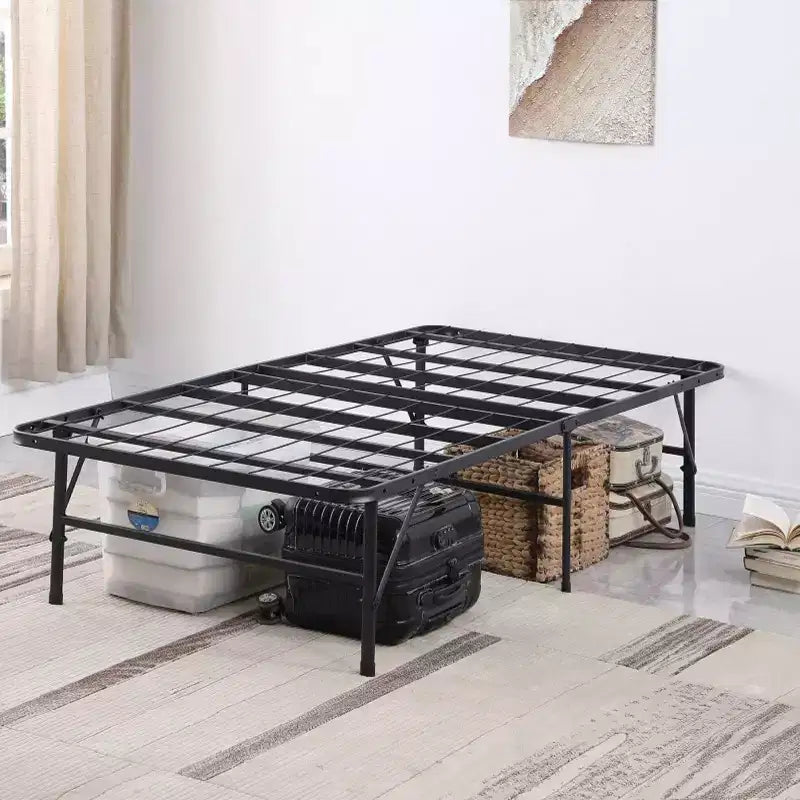 Twin Metal Platform Bed Frame, 14" Height, No Box Spring Needed, Black