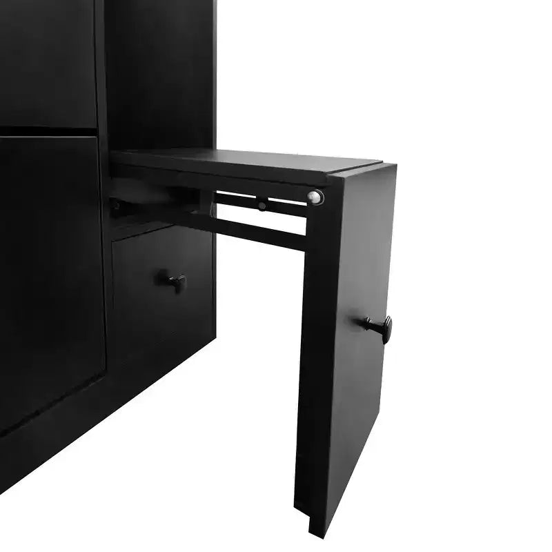 Shoe Cabinet with 3 Flip Drawers & Pull-Down Seat, Holds 12 Pairs, 47"H