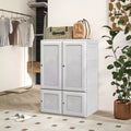 Armoire penderie portable pliable avec compartiments cubiques, portes magnétiques et tringle à vêtements, blanche