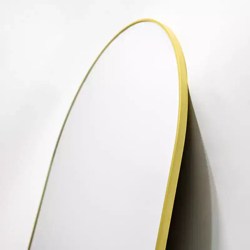 Miroir Mural Ovale 16x48 Pleine Longueur, Noir/Doré – Miroir Décoratif pour Salle de Bain et Entrée