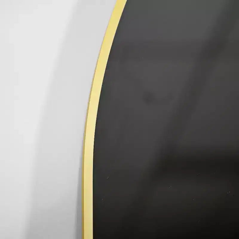 Miroir Mural Ovale 16x48 Pleine Longueur, Noir/Doré – Miroir Décoratif pour Salle de Bain et Entrée