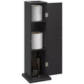 Petit meuble d'angle de salle de bain avec portes et étagères – Organiseur de rangement fin pour papier toilette et shampoing