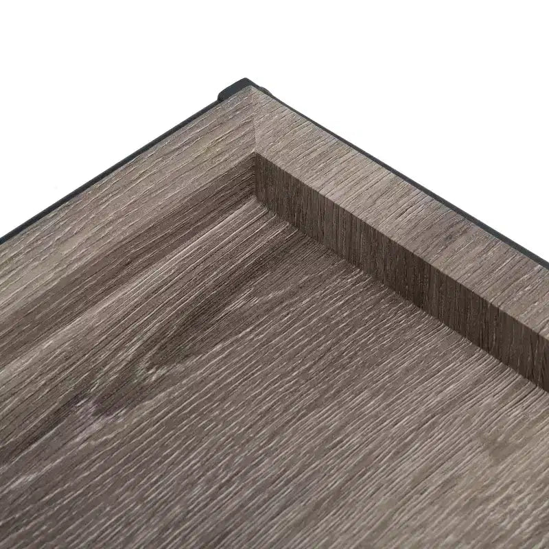 Rectangle Coffee Table, Wood Tray Top & Powder-Coated Steel Frame, Brown/Black, 154 lb