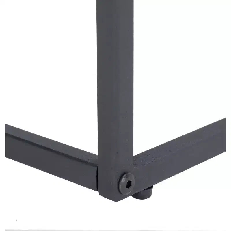 Table basse rectangulaire, plateau en bois et cadre en acier thermolaqué, marron/noir, 70 kg
