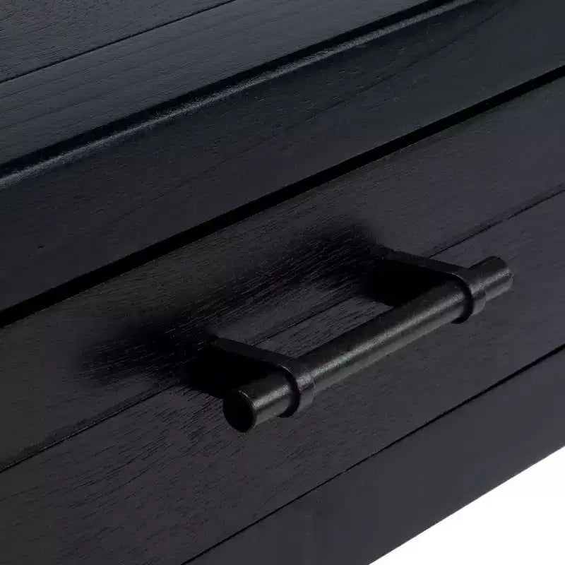 Table basse rectangulaire à 2 tiroirs avec rangement, noire, 95,9 cm L