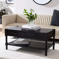 Table basse rectangulaire à 2 tiroirs avec rangement, noire, 95,9 cm L