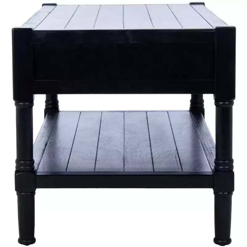 2-Drawer Rectangle Coffee Table with Storage, Black, 37.75" W