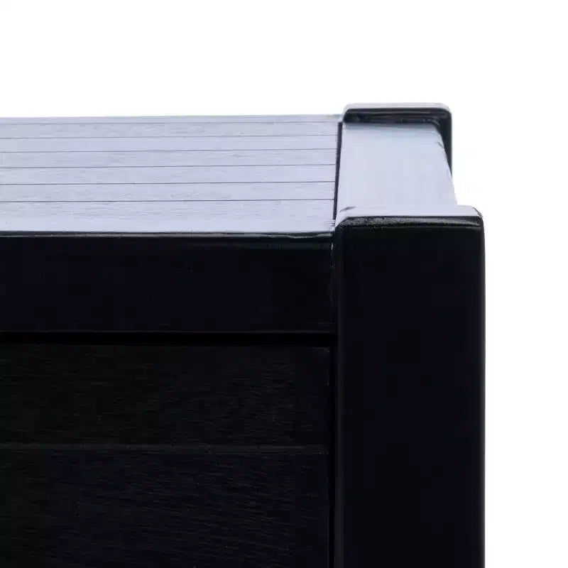 Table basse rectangulaire à 2 tiroirs avec rangement, noire, 95,9 cm L