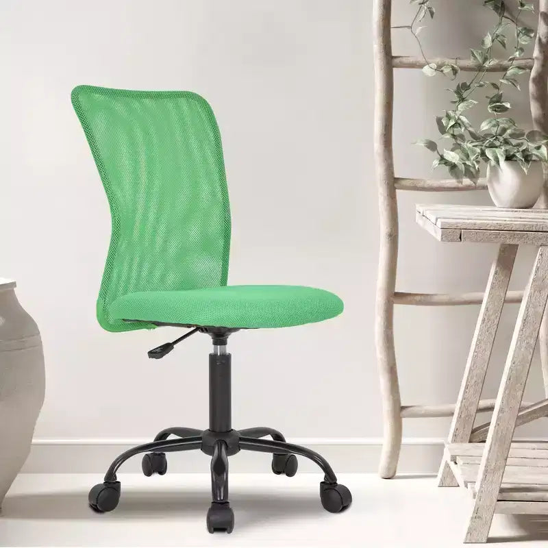 Chaise de bureau sans accoudoirs en maille, dossier mi-hauteur, avec soutien lombaire, réglable en hauteur, 113 kg