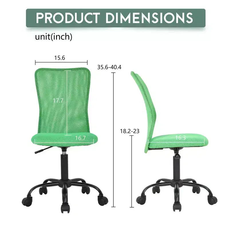 Chaise de bureau sans accoudoirs en maille, dossier mi-hauteur, avec soutien lombaire, réglable en hauteur, 113 kg