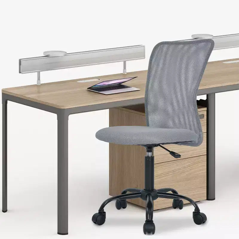 Chaise de bureau sans accoudoirs en maille, dossier mi-hauteur, avec soutien lombaire, réglable en hauteur, 113 kg