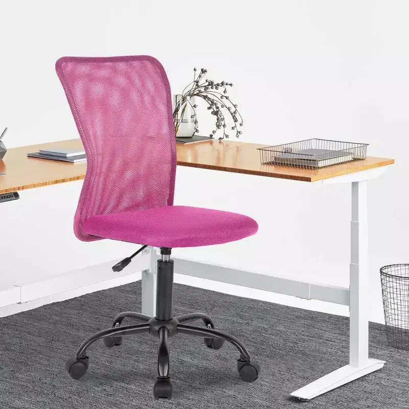 Chaise de bureau sans accoudoirs en maille, dossier mi-hauteur, avec soutien lombaire, réglable en hauteur, 113 kg