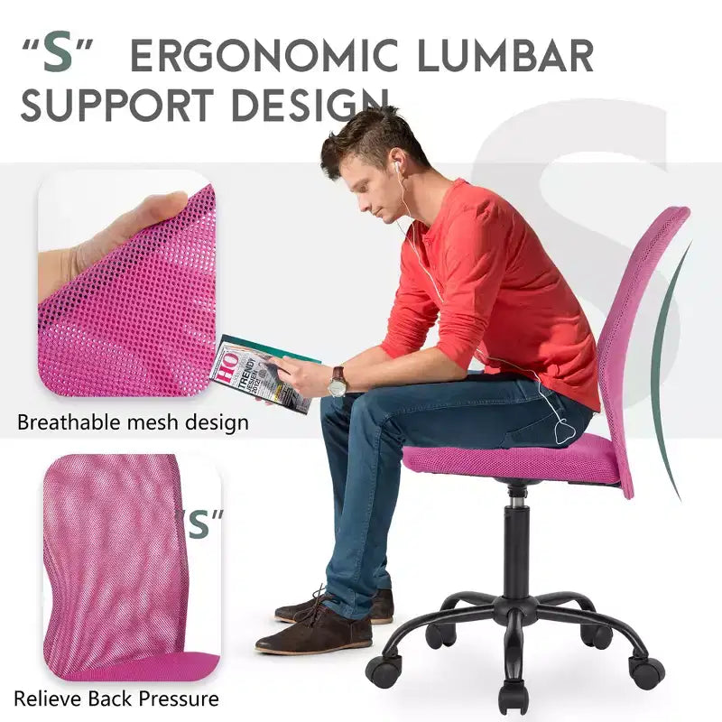 Chaise de bureau sans accoudoirs en maille, dossier mi-hauteur, avec soutien lombaire, réglable en hauteur, 113 kg