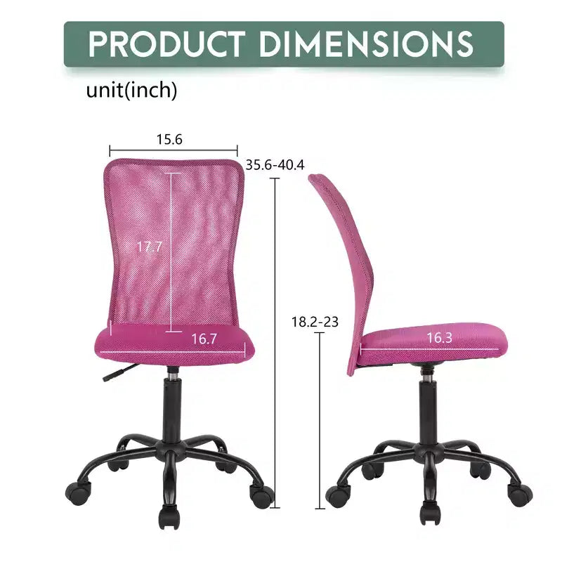 Chaise de bureau sans accoudoirs en maille, dossier mi-hauteur, avec soutien lombaire, réglable en hauteur, 113 kg