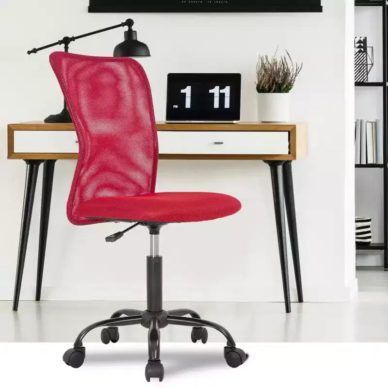 Chaise de bureau sans accoudoirs en maille, dossier mi-hauteur, avec soutien lombaire, réglable en hauteur, 113 kg