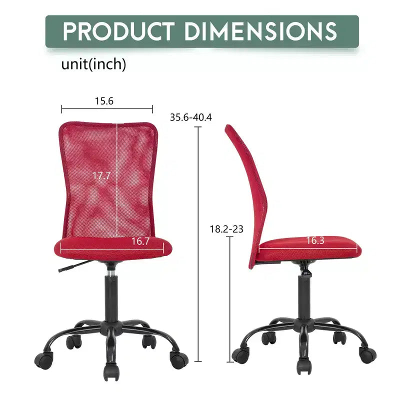 Chaise de bureau sans accoudoirs en maille, dossier mi-hauteur, avec soutien lombaire, réglable en hauteur, 113 kg