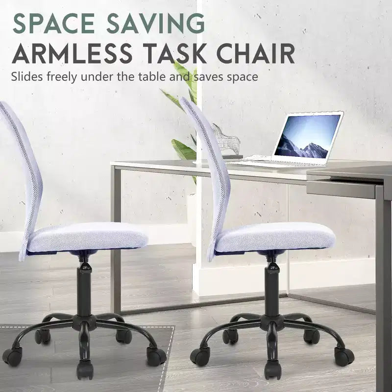 Chaise de bureau sans accoudoirs en maille, dossier mi-hauteur, avec soutien lombaire, réglable en hauteur, 113 kg