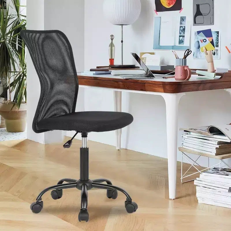 Chaise de bureau sans accoudoirs en maille, dossier mi-hauteur, avec soutien lombaire, réglable en hauteur, 113 kg