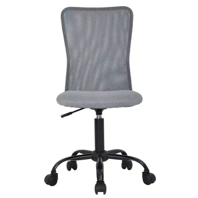 Mid-Back Armless Mesh Office Chair with Lumbar Support, Adjustable Height, 250 lb