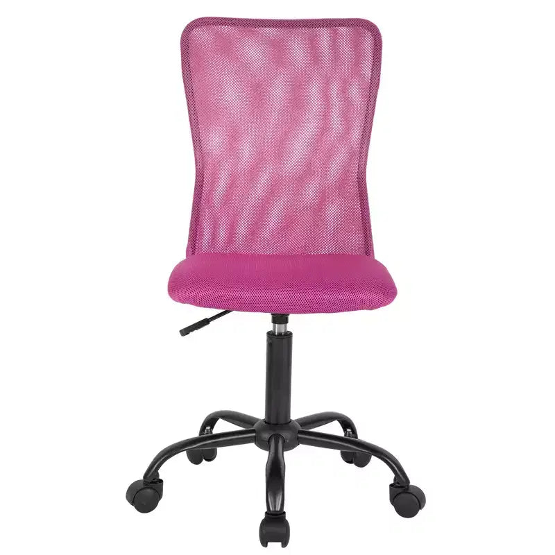 Mid-Back Armless Mesh Office Chair with Lumbar Support, Adjustable Height, 250 lb