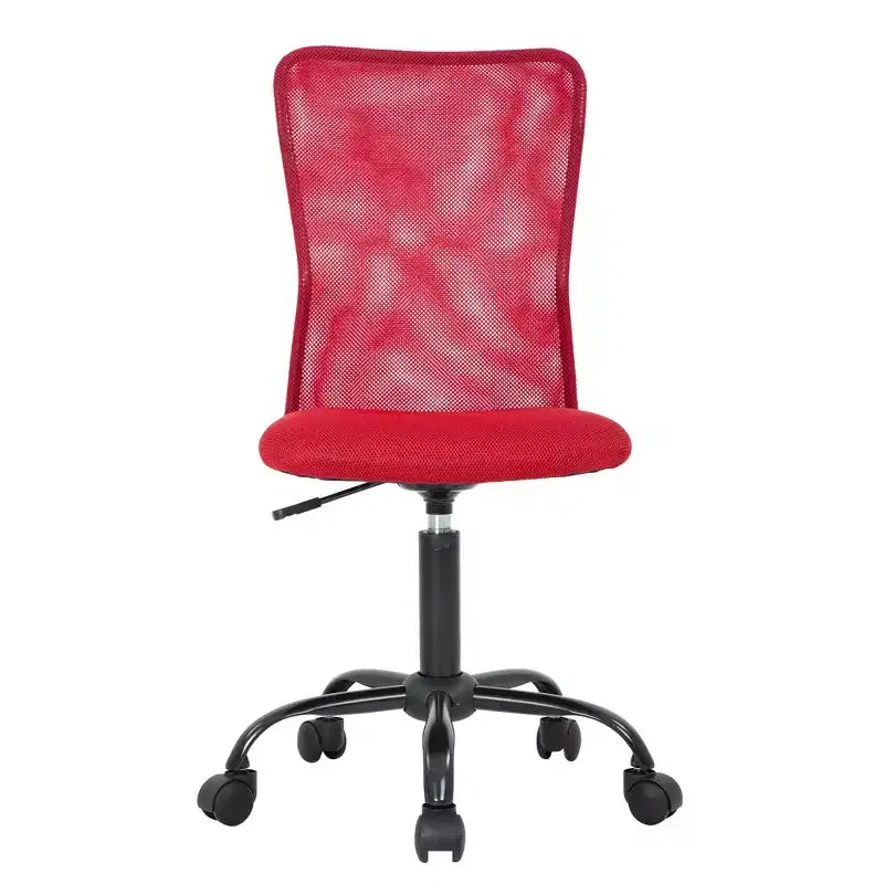 Mid-Back Armless Mesh Office Chair with Lumbar Support, Adjustable Height, 250 lb