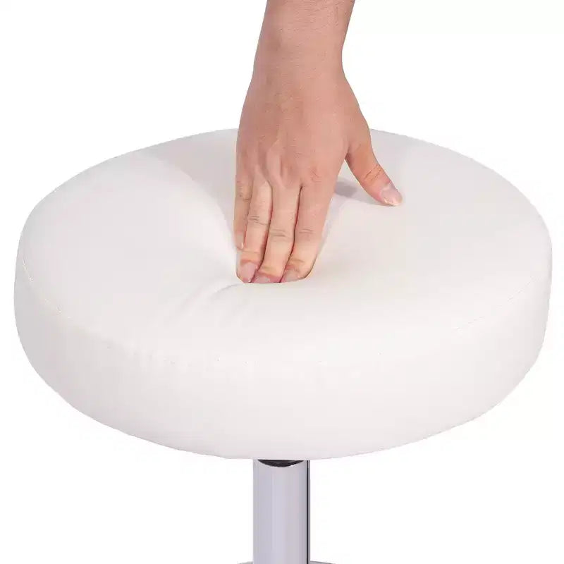 Tabouret roulant rond en similicuir PU, hauteur réglable de 71 à 92 cm, capacité de 150 kg