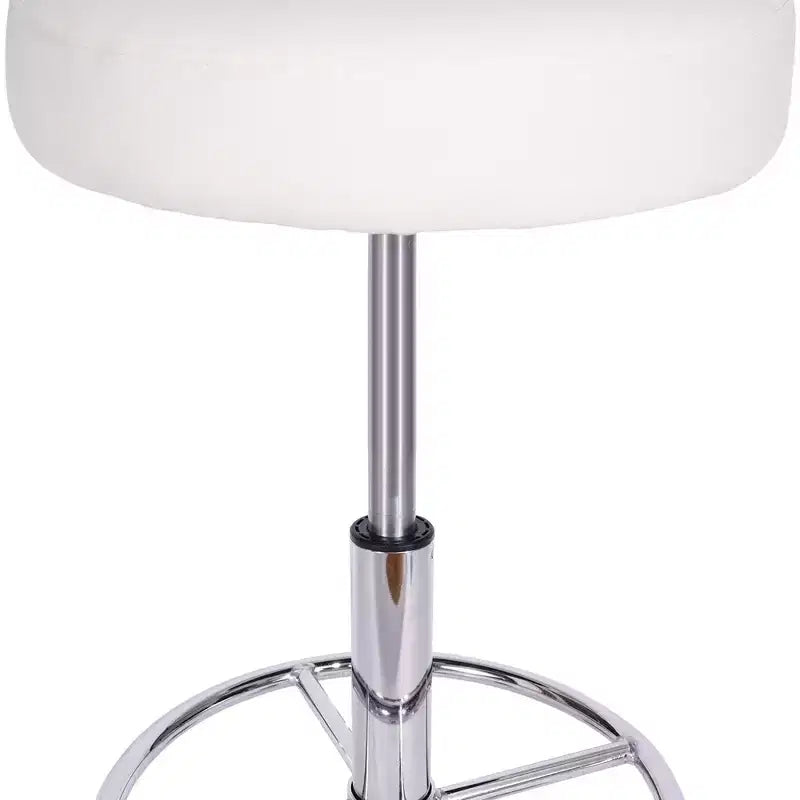 Tabouret roulant rond en similicuir PU, hauteur réglable de 71 à 92 cm, capacité de 150 kg