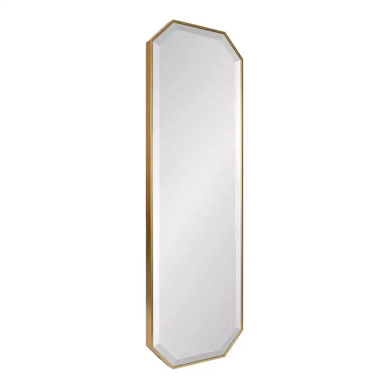 16" x 48" Full Length Wall Mirror, Octagon Shape, Beveled Glass, Framed