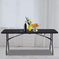 Table pliante portative de 1,8 m, pliable en deux, en plastique HDPE, pour 8 à 10 personnes, noire