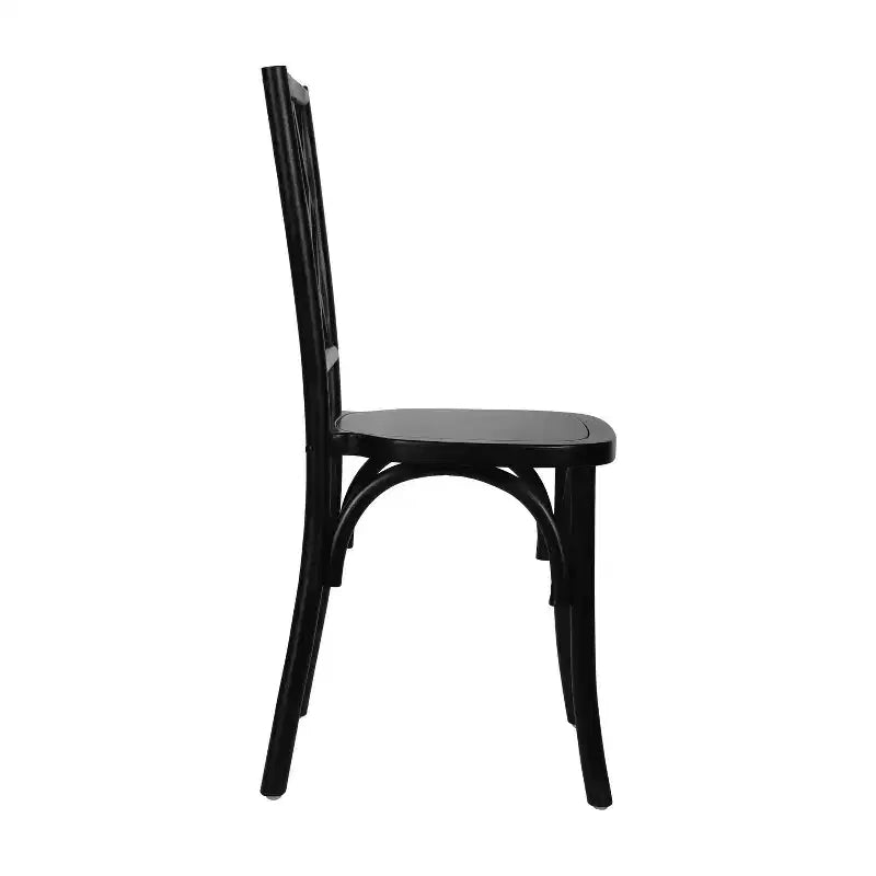 Chaise de salle à manger empilable en bois massif de qualité commerciale, dossier complexe, 158 kg, garantie de 5 ans