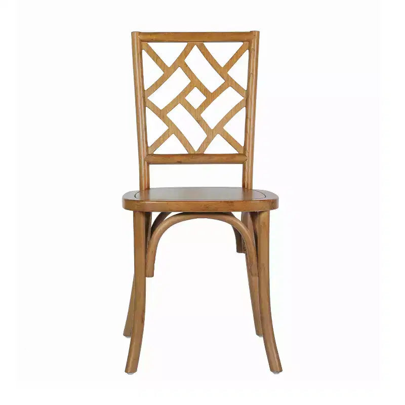 Chaise de salle à manger empilable en bois massif de qualité commerciale, dossier complexe, 158 kg, garantie de 5 ans