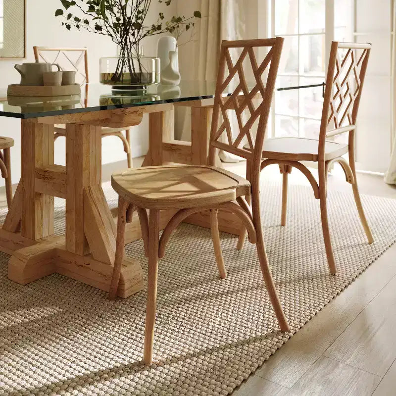 Chaise de salle à manger empilable en bois massif de qualité commerciale, dossier complexe, 158 kg, garantie de 5 ans