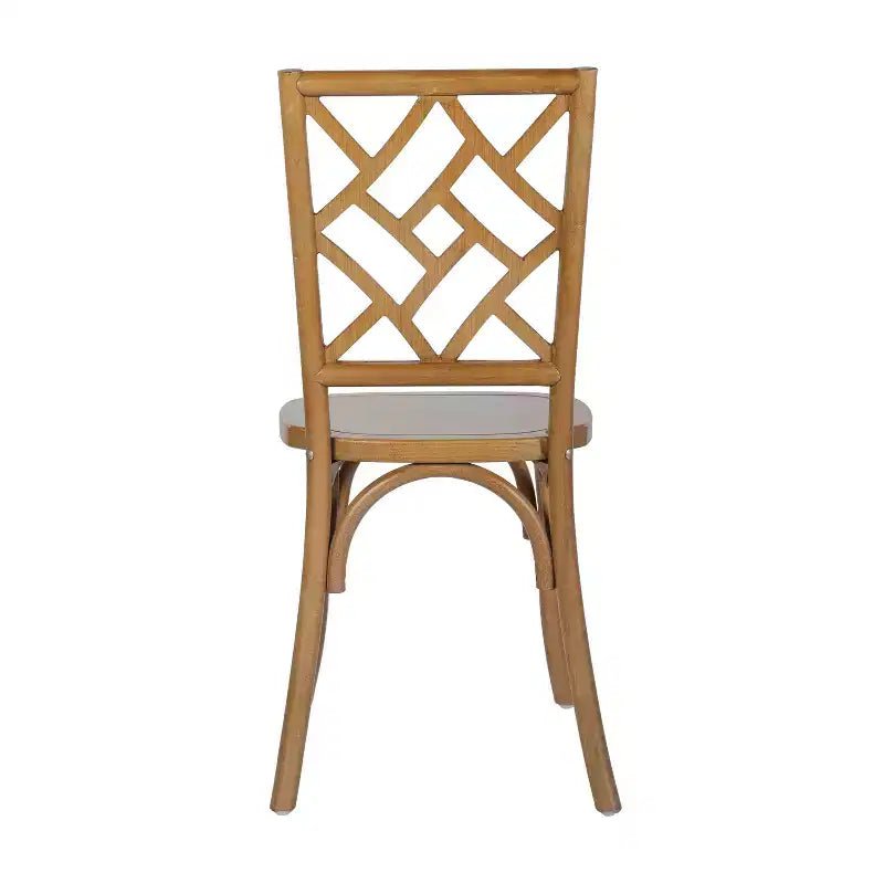 Chaise de salle à manger empilable en bois massif de qualité commerciale, dossier complexe, 158 kg, garantie de 5 ans