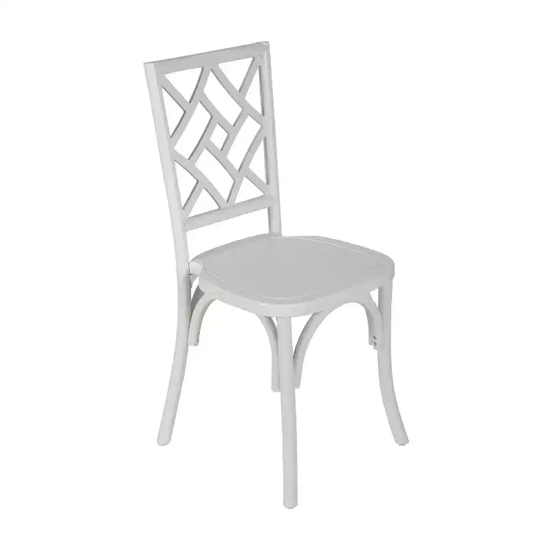 Chaise de salle à manger empilable en bois massif de qualité commerciale, dossier complexe, 158 kg, garantie de 5 ans